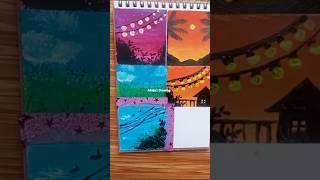 Simple Scenery Drawingart drawing painting acrylicpaiting scenerydrawing youtubeshorts shorts [upl. by Phedra]