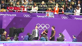 Tessa Virtue amp Scott Moir react to winning gold at the 2018 Winter Olympics  Meniscus Magazine [upl. by Eceinert]