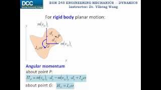 Dynamics Lecture 32 Impulse and momentum for rigid body planar motion [upl. by Htrow]