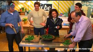 Jamie Oliver breaks chillichopping world record [upl. by Armando]