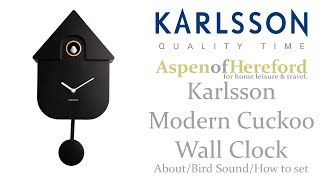 Karlsson Modern Cuckoo Wall Clock Bird Sound amp How To Set [upl. by Milla]