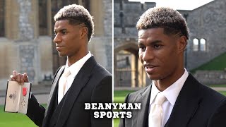 Marcus Rashford Receives An MBE At Windsor Castle Ceremony [upl. by Adnilemre]