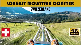 Longest Mountain Coaster in Switzerland  4K Video [upl. by Leterg]