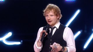 Ed Sheeran Wins MasterCard Album Of The Year  BRIT Awards 2015 [upl. by Molton597]