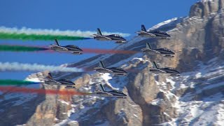 SORVOLO FRECCE TRICOLORI  ALTA BADIA 19 DICEMBRE 2021 [upl. by Beitch]