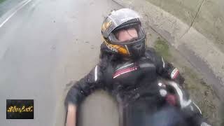 Bike saves Girlfriend After crash in Rain Great partner [upl. by Neicul]