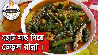 ছোট মাছ দিয়ে ঢেঁড়সের অসাধারন রেসিপি  Ladys Finger Recipe  How To Cook  Easy Cooking Recipes [upl. by Annij38]