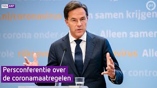 Coronapersconferentie Rutte Wat wordt de route naar Kerst [upl. by Earehs]