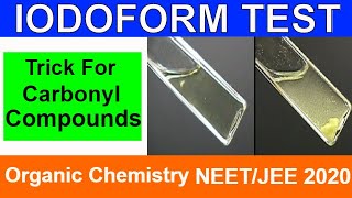 Class 12 Organic Chemistry  Iodoform Test  Test for Carbonyl Compounds  NEET 2020  JEE 2020 [upl. by Sellihca556]