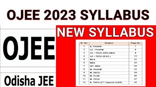 OJEE 2023 DETAILS SYLLABUS  OJEE [upl. by Kemble]