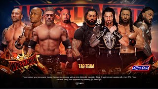 All Versions of Roman Reigns in WWE2K24 VS Edge Goldberg Batista Bobby Lashley  8 Man Tag Team [upl. by Irej]