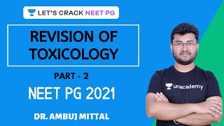 Revision of Toxicology  Part 2  Complete Toxicology  Target NEET PG 2021 [upl. by Cornelie425]