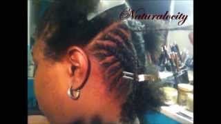 Diagonal Cornrow Braided Two Strand Twist Natural Protective Hairstyle  Naturalocity [upl. by Enelkcaj]