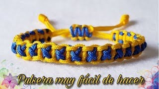 COMO HACER PULSERAS DE HILO EN MACRAME FACIL Y RAPIDA DE HACER  HOW TO MAKE LOON BANDS [upl. by Gerg]