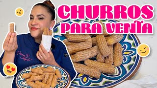 Como hacer CHURROS CASEROS PARA VENTA ✨🤑  ¡Super Fácil y rápido💗😍 [upl. by Martainn146]