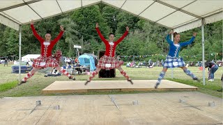 Sword Dance competition with Scottish champions during the 2022 Drumtochty Highland Games [upl. by Thoer]