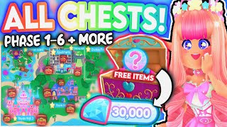 GET 30K DIAMONDS IN 30 MINS FROM 40 CHESTS ALL CHEST LOCATIONS IN ROBLOX ROYALE HIGH Campus 3 [upl. by Phox]