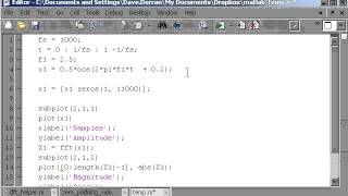 Using matlabs fft function 2  zero padding and windowing [upl. by Rolandson197]