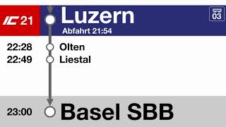 SBB Ansage » IC21 Begrüssung in Luzern nach Basel 2023  mit Liestal  SLBahnen [upl. by Neely]