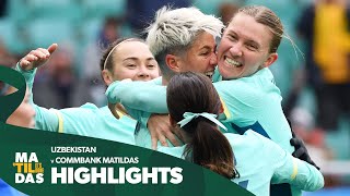 Uzbekistan v CommBank Matildas  Highlights  Paris 2024 Asian Qualifier [upl. by Ern]