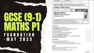 GCSE Maths Edexcel May 2023 Foundation Paper 1 Exam Walkthrough  1MA11F [upl. by Oelgnaed]