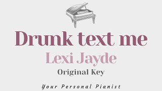 Drunk text me  Lexi Jayde Sad Karaoke Version  Piano Instrumental Cover with Lyrics [upl. by Onitram]