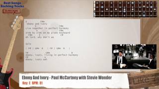 🎻 Ebony And Ivory  Paul McCartney with Stevie Wonder Bass Backing Track with chords and lyrics [upl. by Florri]