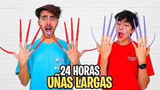 24 HORAS CON UÑAS EXTREMADAMENTE LARGAS [upl. by Lynnett98]