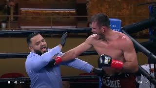 viktor faust STOPS lago kiladze 5 knock downs in the fight in 2 rds kiladze hits Referee [upl. by Soalokcin]