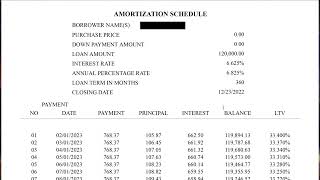 Amortization Schedule Document Script [upl. by Hilten]