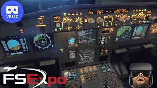 VR180 3D  A320 Dual Trainer Simulator from Skalarki Electronics  Flight Sim Expo 2023  Houston TX [upl. by Aphra]