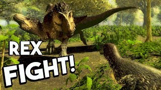 Saurian  REX BATTLES FOR FOOD amp TERRITORY REX VS REX amp FINAL ADULT DAKOTARAPTOR  Gameplay [upl. by Danuloff]