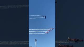 RAAF Roulettes doing a flyover Essendon Airport after the Australian F1 race I’m Albert park [upl. by Aihsyak704]