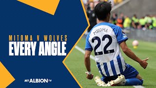 Every Angle Mitomas Superb SOLO Goal Against Wolves [upl. by Solly483]