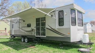 2013 Keystone Residence 405FL park model style travel trailer camper walkaround tutorial video [upl. by Ackerman990]