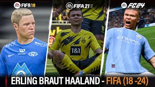 Erling Haaland Goal in Every FIFA 1824 [upl. by Hengel]