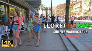 LLoret De Mar Beach Costa Brava Spain 4k [upl. by Aynna]