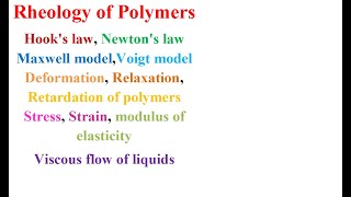 Polymer Rheology Part7 [upl. by Surat984]