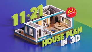 11 x 21 house plan 3D 11x21 ghar ka naksha 1 bhk house designsmall house plan11x21 house map [upl. by Bruni978]