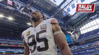 Myles Garrett having DPOY season through first 7 weeks  Baldy Breakdowns [upl. by Anolahs541]