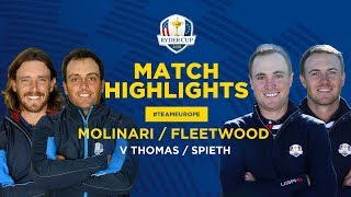 Fleetwood amp Molinari vs Thomas amp Spieth  Ryder Cup Friday Foursomes Highlights [upl. by Slotnick]