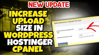 How to increase upload size in wordpress hostinger cpanel 2024 [upl. by Eidok]