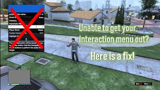 Grand Theft Auto 5  Unable To Open Interaction Menu  Fix  Working after 165  January 2023 [upl. by Etnovahs181]