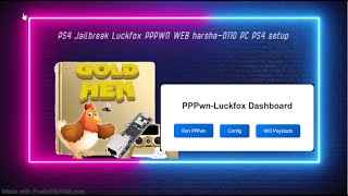 PS4 Jailbreak PPPWN Luckfox harsha0110 WEB setting on PC  PS4 [upl. by Frame]