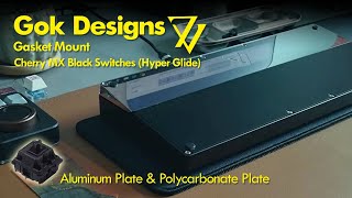 Gok 7V Alu plate VS Polycarbonate Plate Cherry MX Blacks  No Foams  Foamless Typing Sound Test [upl. by Arreik148]