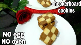 Checkerboard cookies recipe without oven  how to make checkerboard cookies butter cookies recipe [upl. by Ninerb]