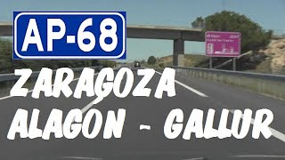 AP68 Zaragoza  Autopista VascoAragonesa  Tramo Alagón  Gallur  AP68 Motorway  Spain [upl. by Ytinirt314]