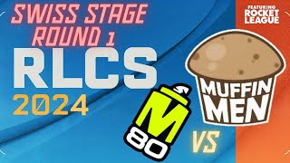 2024 RLCS Open Qualifier 1 Swiss Stage Round 1  MUFFIN MEN VS M80  Full Match Replay CJCJ Casting [upl. by Hera10]