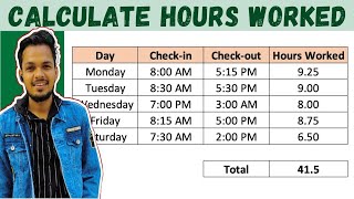 How To Calculate Working Hours In Excel  Calculate Hours Worked  Calculate OT Payment In Excel [upl. by Atwekk]