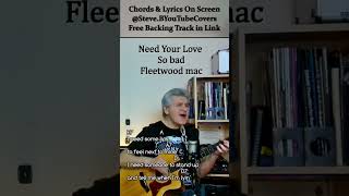 ❤️ Need Your Love So Bad  Fleetwood mac  Cover  Free Backing Track Chords and Lyrics shorts [upl. by Oikim512]